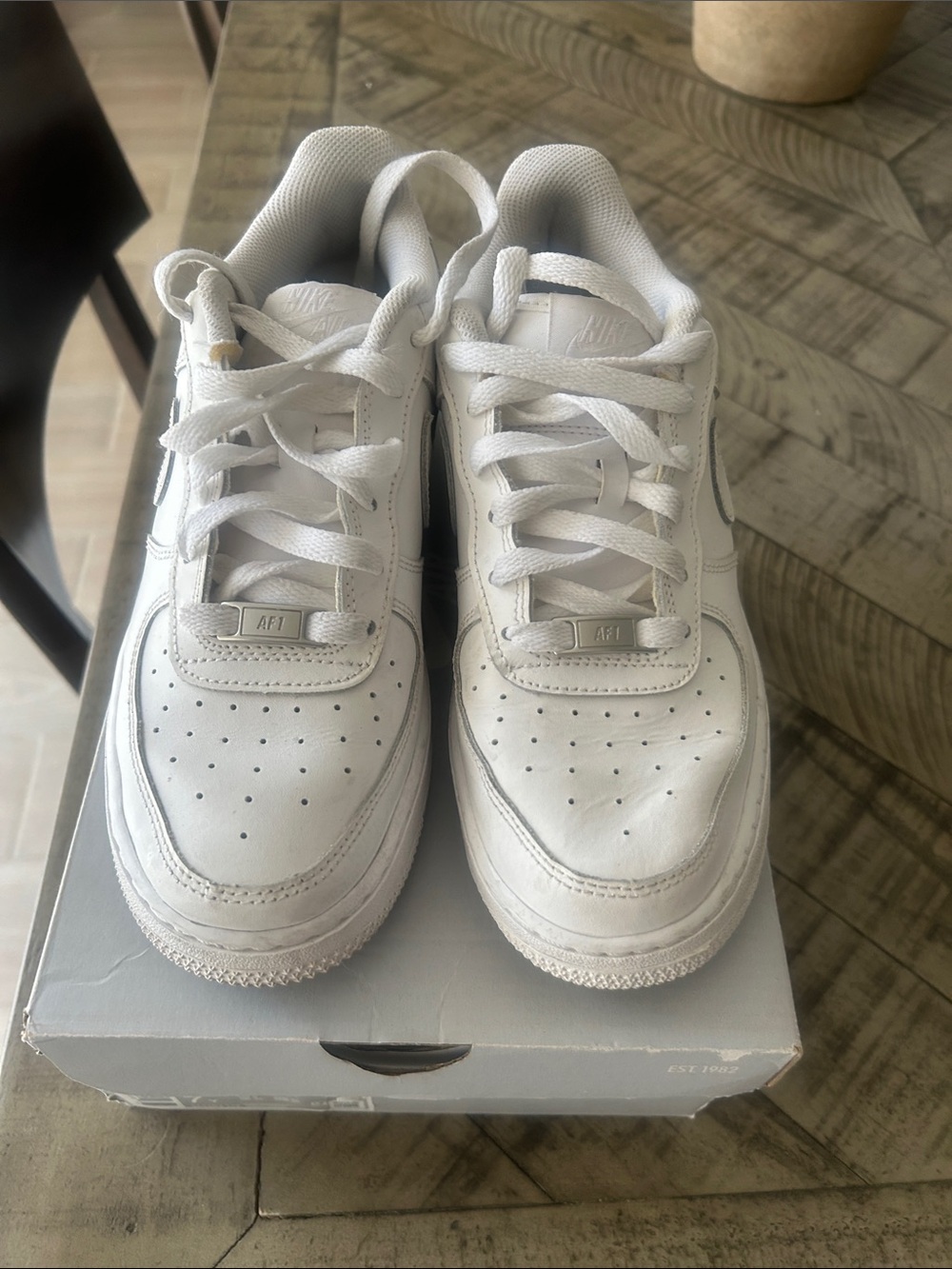 Nike Kids White Leather Sneakers - Low Top Lace-Up